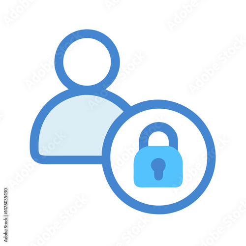 User account security graphic of profile with lock icon