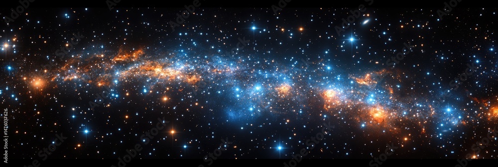 Colorful celestial expanse with myriad stars Colorful celestial expanse with myriad stars