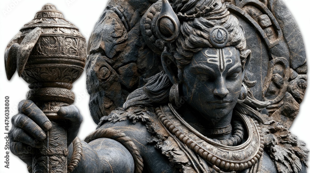 Lord shiva sculpture with intricate textures temple grounds art photography serene environment close-up view Lord shiva sculpture with intricate textures temple grounds art photography serene environment close-up view
