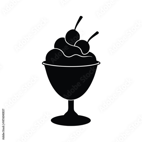 Ice Cream Sundae Dessert Silhouette