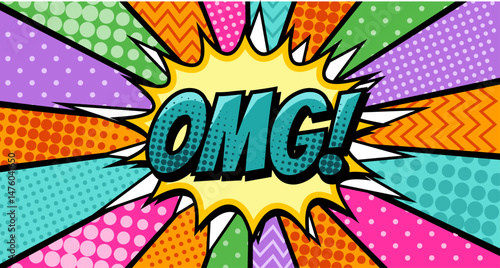 Comic speech bubble with omg text