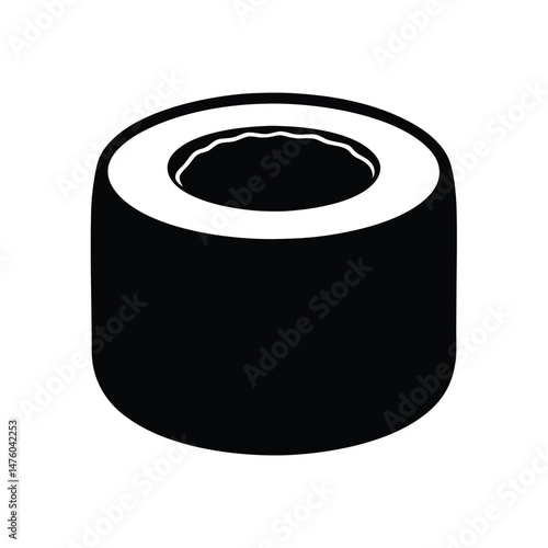 Sushi Roll Silhouette Vector Art