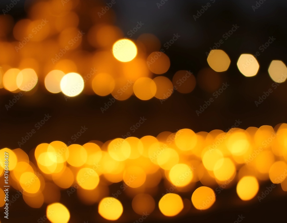 Obraz premium Golden Bokeh Lights at Night