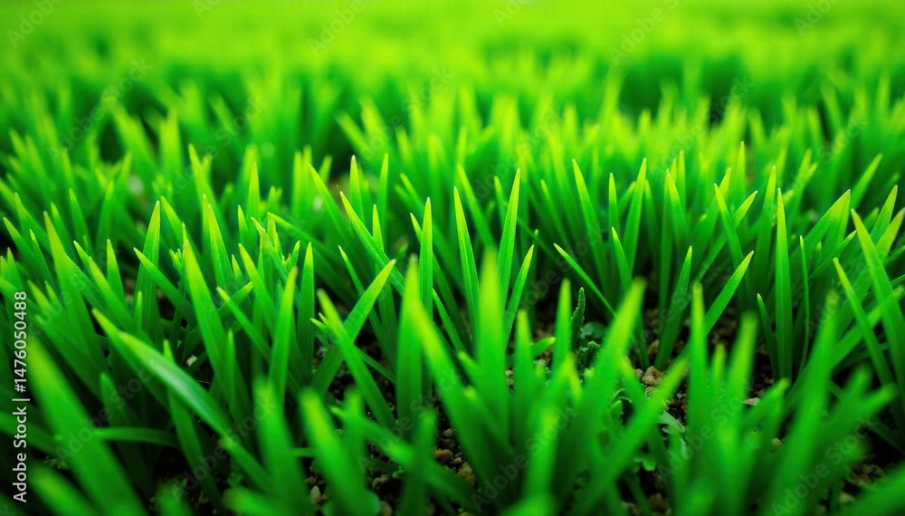 Fototapeta premium Lush green turf grass texture, perfect for backgrounds Close-up shot showing vibrant, healthy blades , spring, vibrant green