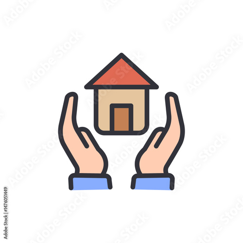 Hands Holding a House Symbolizing Protection and Home Ownership