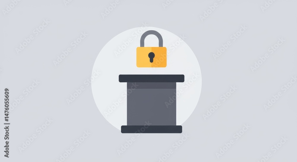 Obraz premium Data Security: A Locked Digital Vault Icon Representing Secure Data Storage and Protection