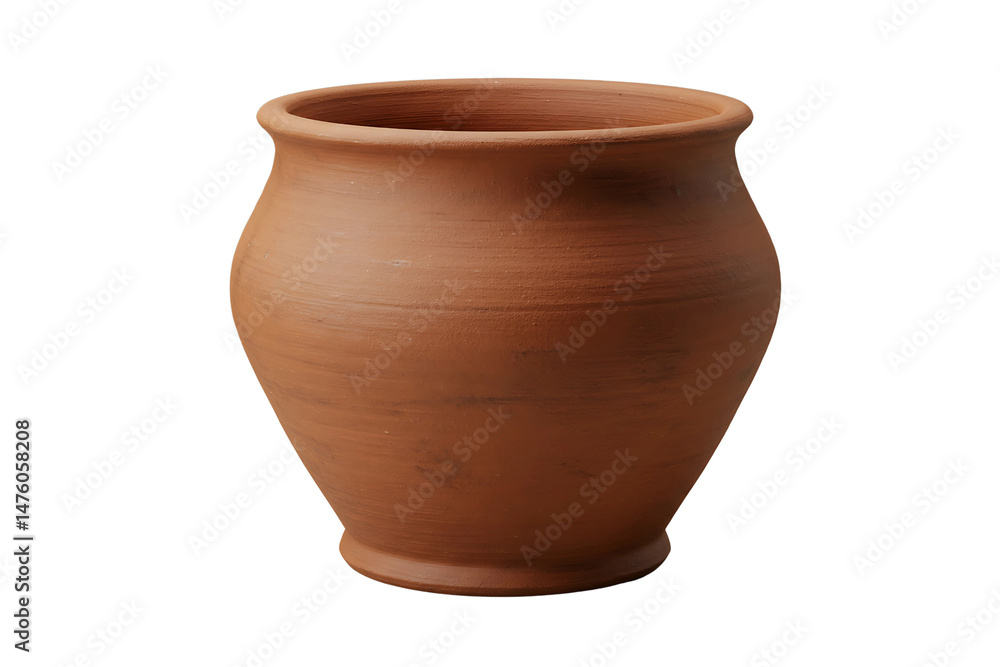 Rustic terracotta pot isolated on transparent background, symbolizing traditional craftsmanship, natural materials, Rustic terracotta pot isolated on transparent background, symbolizing traditional craftsmanship, natural materials,