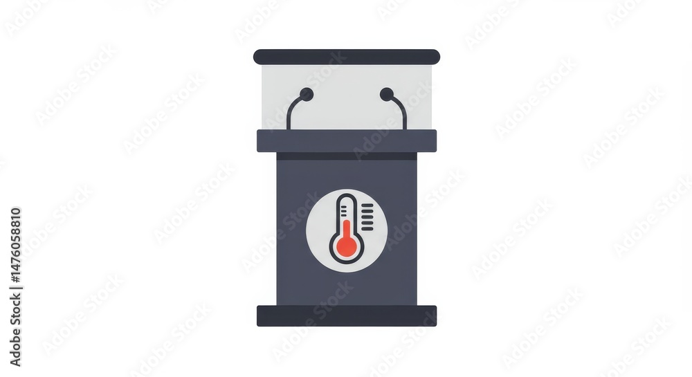 Measuring Public Opinion: Podium with Thermometer Graphic Measuring Public Opinion: Podium with Thermometer Graphic