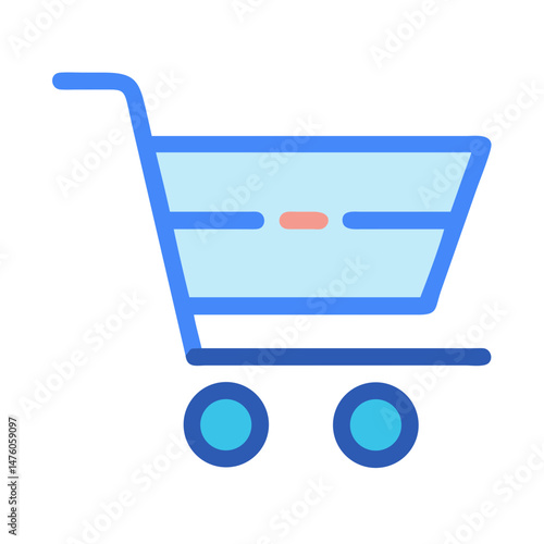Blue shopping cart illustration depicting an item removed concept