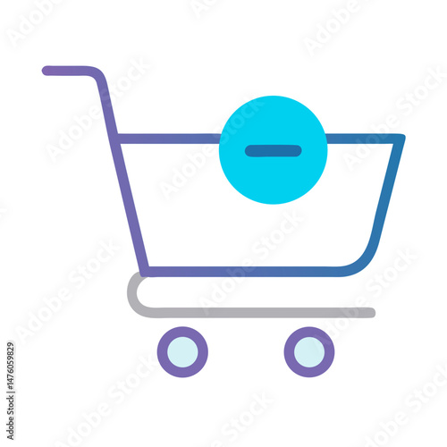 Reduce quantity shopping cart icon on black background