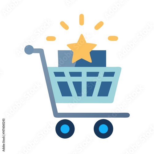 Shopping cart with star showcasing top product choice