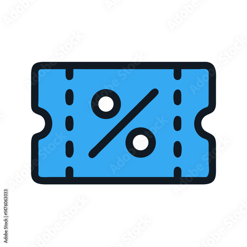 Blue promotional discount coupon voucher on black background illustration