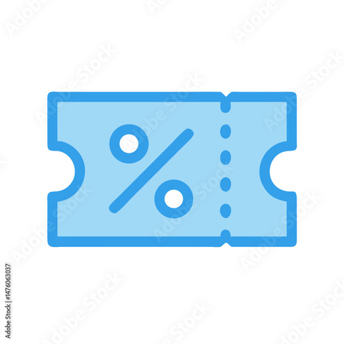 Pale blue discount coupon with percentage symbol illustration vector