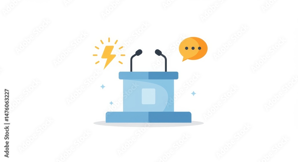 Fototapeta premium Powerful Public Speaking: Ideas, Communication, and Podium