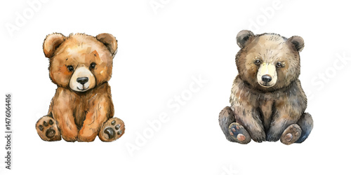 Photos cute bear watercolor vector illustration
