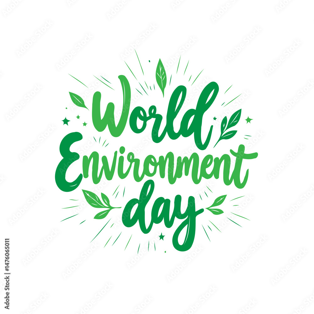 Fototapeta premium Vibrant calligraphy illustration celebrating world environment day concept