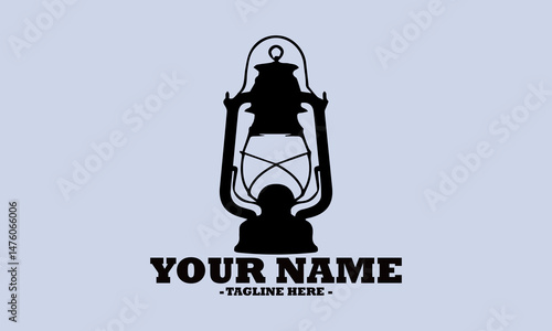 camping lantern vector illustration, camping lantern vector Icon design, vintage lantern oil lamp or petromak vector design and camping lantern logo art