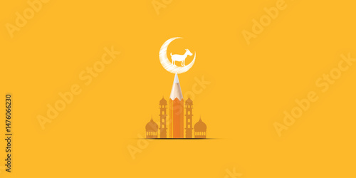 Eid al-Adha Sacrifice and Faith Celebration creative logo name typography design poster benner web post islamic festival vector illustration template, Education theme
