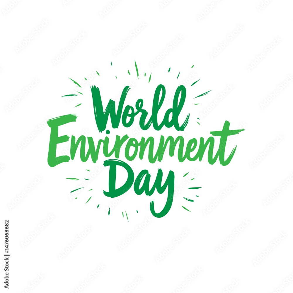 Obraz premium Celebrating World Environment Day with Brushstroke Typography on White