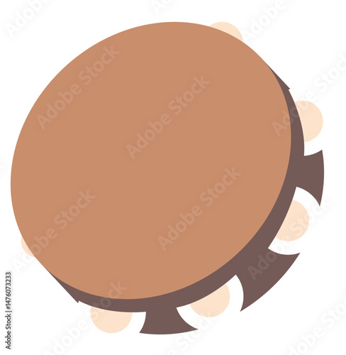 Tambourine latino music instrument vector illustration