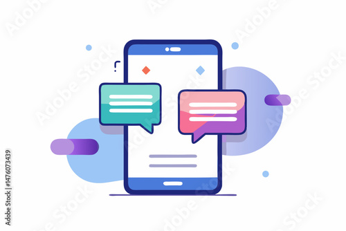 smartphone with floating chat bubble