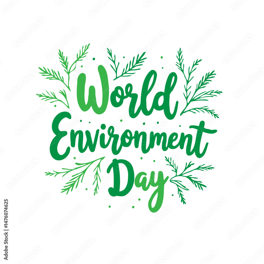 Obraz premium Fresh typography and verdant foliage celebrate environmental consciousness day
