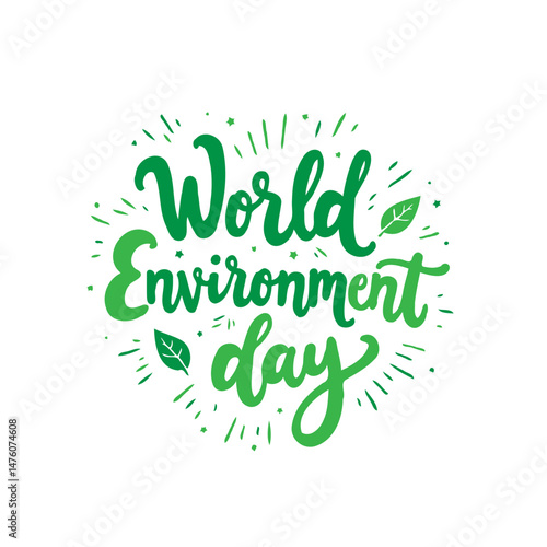 Vibrant celebration of world environment day with green typography design