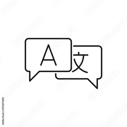 Language translation line icon, outline vector sign, linear pictogram isolated on white. logo illustration