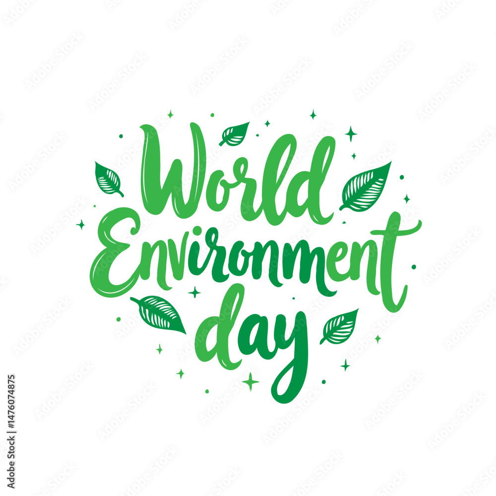 Illustrative green design celebrating world environment day's ecological message Illustrative green design celebrating world environment day's ecological message
