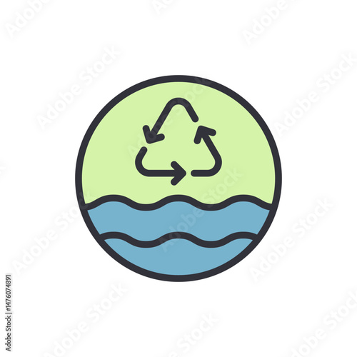 Eco Friendly Symbol With Refreshing Water Illustration Transparent Icon