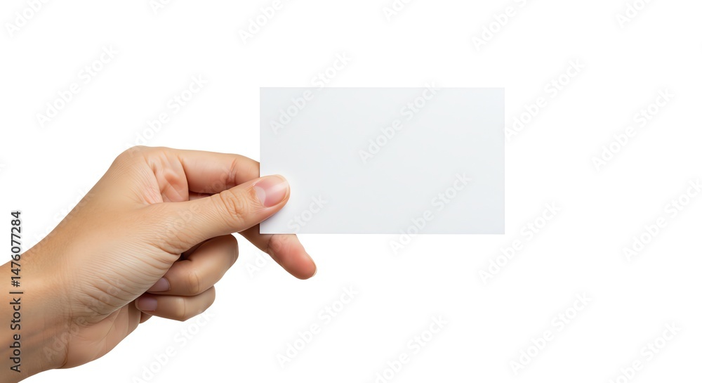 Blank Card Held by Hand Blank Card Held by Hand
