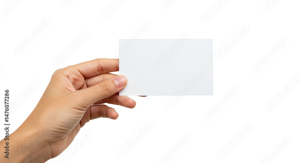 Fototapeta premium Hand Holding White Card
