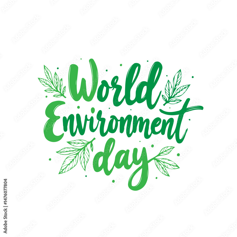 Fototapeta premium Elegant World Environment Day Graphic Design with Leafy Accents and Green Hue