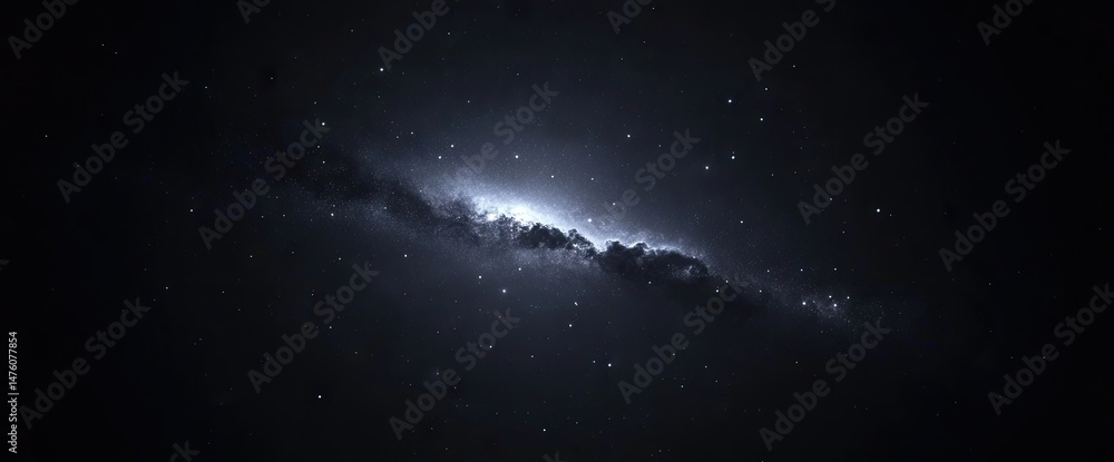 Fototapeta premium Galactic cosmic view of dust, gas, stars, and dark matter in space, a luminous, sprawling sight