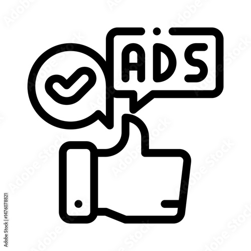 social media ads line icon