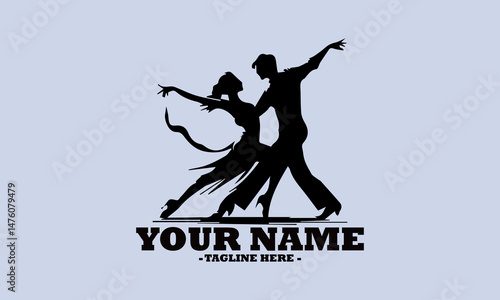 modern couple dancing in harmony. A stylish vector illustration perfect for romantic themes, dance events vector logo icon and couple dancing vector logo isolated on white background