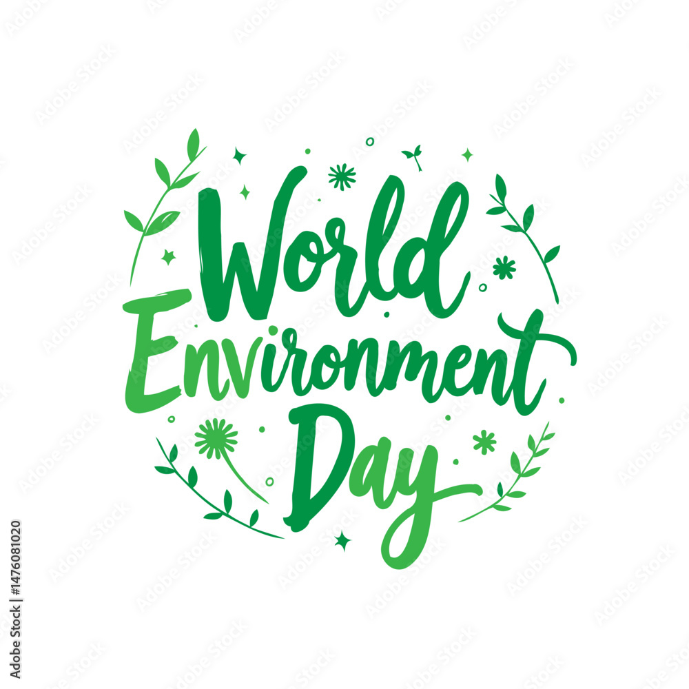 Lush Green Calligraphy Design for World Environment Day Celebration Banner Lush Green Calligraphy Design for World Environment Day Celebration Banner