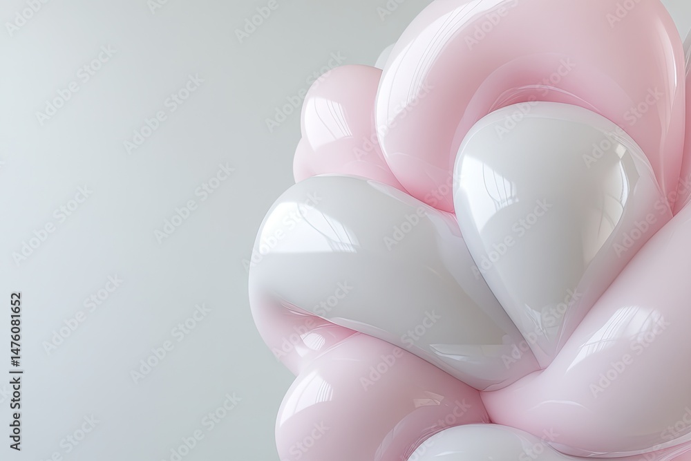 Glossy pink & white twisting forms Glossy pink & white twisting forms
