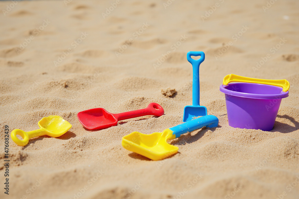 group of plastic toys sitting on top of a sandy beach group of plastic toys sitting on top of a sandy beach
