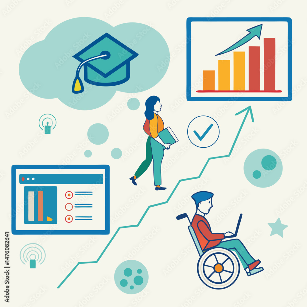 Fototapeta premium Education Infographic for eLearning