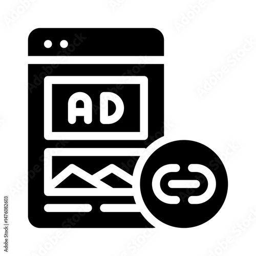 social media ads glyph icon
