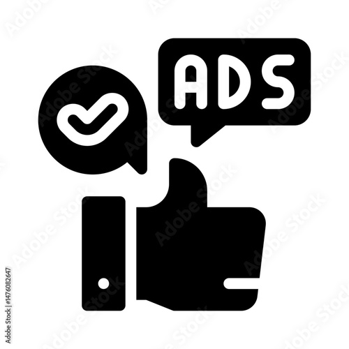 social media ads glyph icon