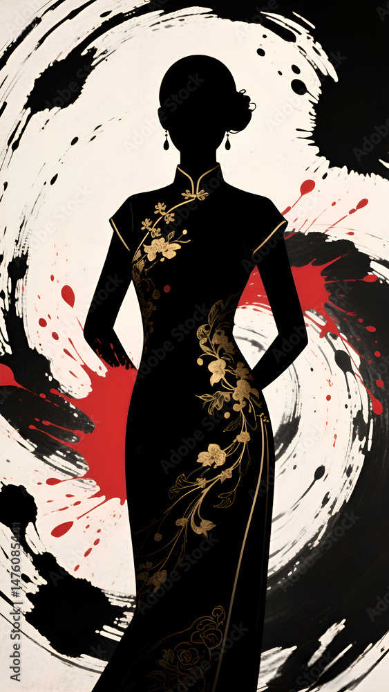 Fototapeta premium Abstract Qipao Design 004