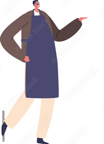 Waiter carrying tray vector illustration