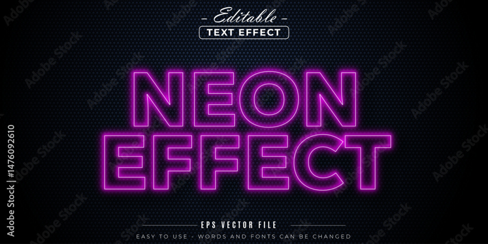 Neon effect sign text, editable text effect. Neon effect sign text, editable text effect.