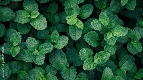 Fresh Mint Leaves Close Up