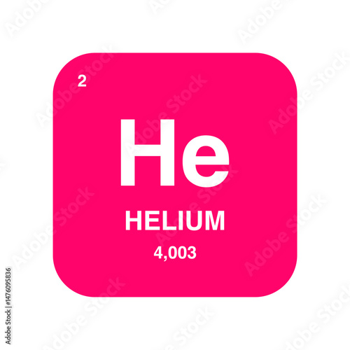 Helium symbol vector on periodic table isolated on transparent background