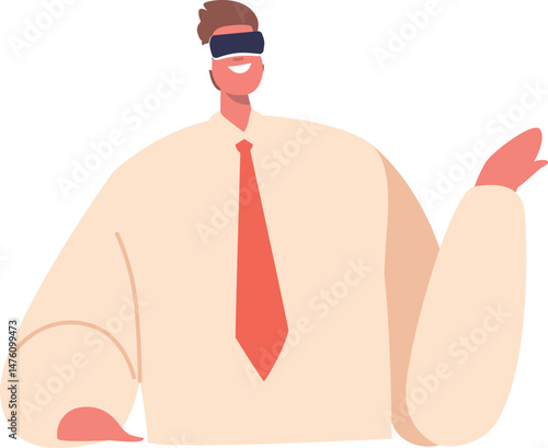 Businessman in vr goggles vector illustration