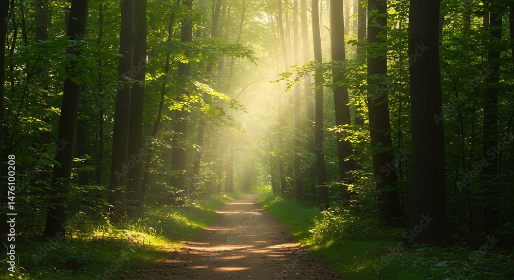 Naklejka premium Forest with Sunlight