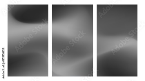 Collection of aesthetic charcoal colors gradient background. Charcoal gray and light gray blending colors vertical background. 
